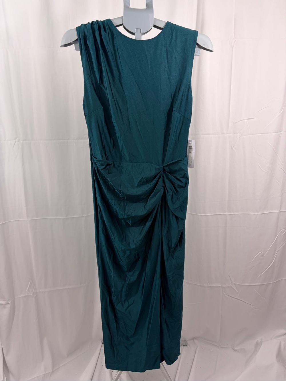 NWT Premier Amour Women’s Size 10 Sleeveless Teal Draped Midi Dress